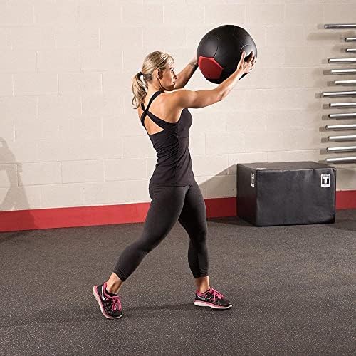 Body-Solid Tools (BSTSMB) Soft Shell Medicine Ball – Non Bouncing Wall Balls for Strength Training, Weight Loss Workout, Core Exercise and Home Gym Fitness, Black, 6-30lbs Weight