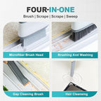 2-in-1 Groove Cleaning Brush with Hidden Scraper, Window Track Cleaner Tool for Sliding Doors & Sills, Hard Bristle Crevice Brush for Narrow Gaps (Dark Grey-3pcs)