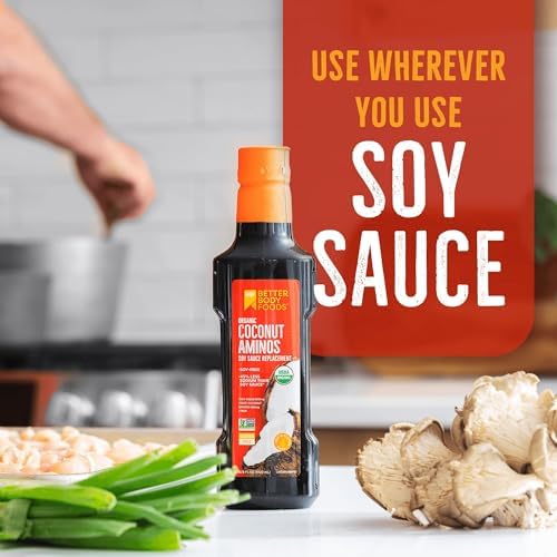 BetterBody Foods Organic Coconut Aminos, Soy Sauce Alternative, Gluten Free, Soy Free, Non-GMO, 16.9 Ounces