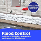 DURASACK Large Heavy Duty Sand Bags with Tie Strings Empty Woven Polypropylene Sandbags for Flood Control with 1600 Hours of UV Protection, 50 lbs Capacity, 18x30 inches, White, 10 Count