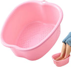 Ytterbium Foot Soaking Bath Basin, Large Massage Foot Soaking Tub, Plastic Home Spa Pedicure Bucket, Relaxation & Stress Relief, Suitable for Women & Men (Pink)