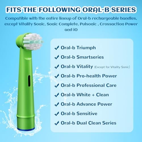 GENKENT 20 Pcs Kids Toothbrush Head Compatible with Braun Oral B Kids Electric Toothbrushes, Extra Soft Bristle for Sensitive