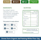 Doves Farm Organic Self Rising Flour 2.2 lb / 1 kg (Pack of 6) - Kosher & Vegan Friendly British Self Raising White Flour for Baking | Ideal for Cakes, Dessert and Everyday Baking | Imported UK Food