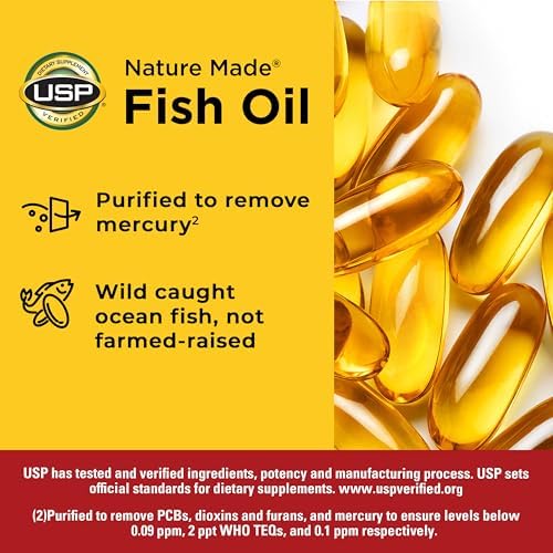 Nature Made Fish Oil Omega 3 Supplements, 1200 mg Softgels, Omega 3 Fish Oil for Healthy Heart Support, 150 Softgels, 75 Day Supply