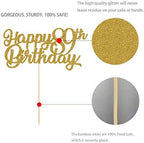 89th Birthday Cake Topper, Gold Glitter Cheers To 89 Years Party Decoration, Supply