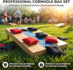 8 PCS Cornhole Bags - Bean Bags for Cornhole, 4 Black and 4 Red for Tossing, Game, Outdoor, Wedding, Sports, Party(Black & Red)