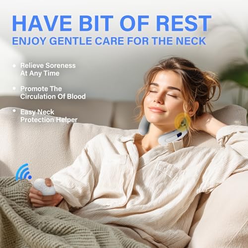 Richie House Neck Massager with Heat, Neck Massager for Pain Relief Deep Tissue, Portable Deep Tissue Relaxation for Home, Office & Travel, Ideal Gift for Women & Men