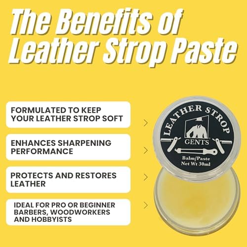 GENTS Leather Strop Conditioning Paste – 30ml Leather Balm for Razor Strops – Softens, Protects & Restores Leather – Maintain Straight Razor Strops, Belts & Leather Tools
