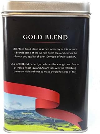 McEntee's Irish Loose Leaf Gold Blend Tea - 500g Tin - Expertly Blended in Ireland to give That Perfect Cup of Tea. A Traditional Blend of Assam and Kenyan Tea Delivering That Taste of Home. …