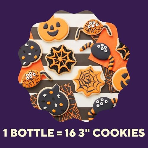 Wilton Cookie Icing, Ready-to-Use Fast-Drying Squeeze Bottle Icing for Decorating Sugar Cookies & Gingerbread, 9 oz, Black