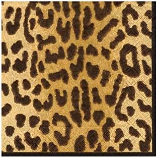 Caspari Zanzibar Paper Cocktail Napkins - 20 Per Package, Black (8930C)