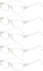 5 Pack Computer Reading Glasses Men and Women Anti Eyestrain Blue Light Blocking Glasses for Reading (5 Clear, 1.50)