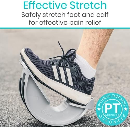 Vive Foot Rocker - Calf Stretcher for Achilles Tendinitis, Heel, Feet, Shin Splint, Plantar Fasciitis Pain Relief - Stretches Strained Leg Muscle - Ankle Wedge Stretch Improves Flexibility (Standard)