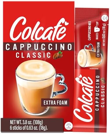 Colcafe Instant Classic Cappuccino, 6 sticks per pack, Pack of 2