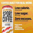 Throne Sport Coffee Cold Brew – Low Sugar. 150mg Natural Caffeine and B Vitamins – Dairy-Free, Low Calorie –Premium Arabica, NSF Certified Active Lifestyles – Sea Salt Caramel, 12 Pack