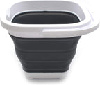 SAMMART 5L / 1.3 gallons Collapsible Rectangular Handy Bucket (5L Rectangular, Black)