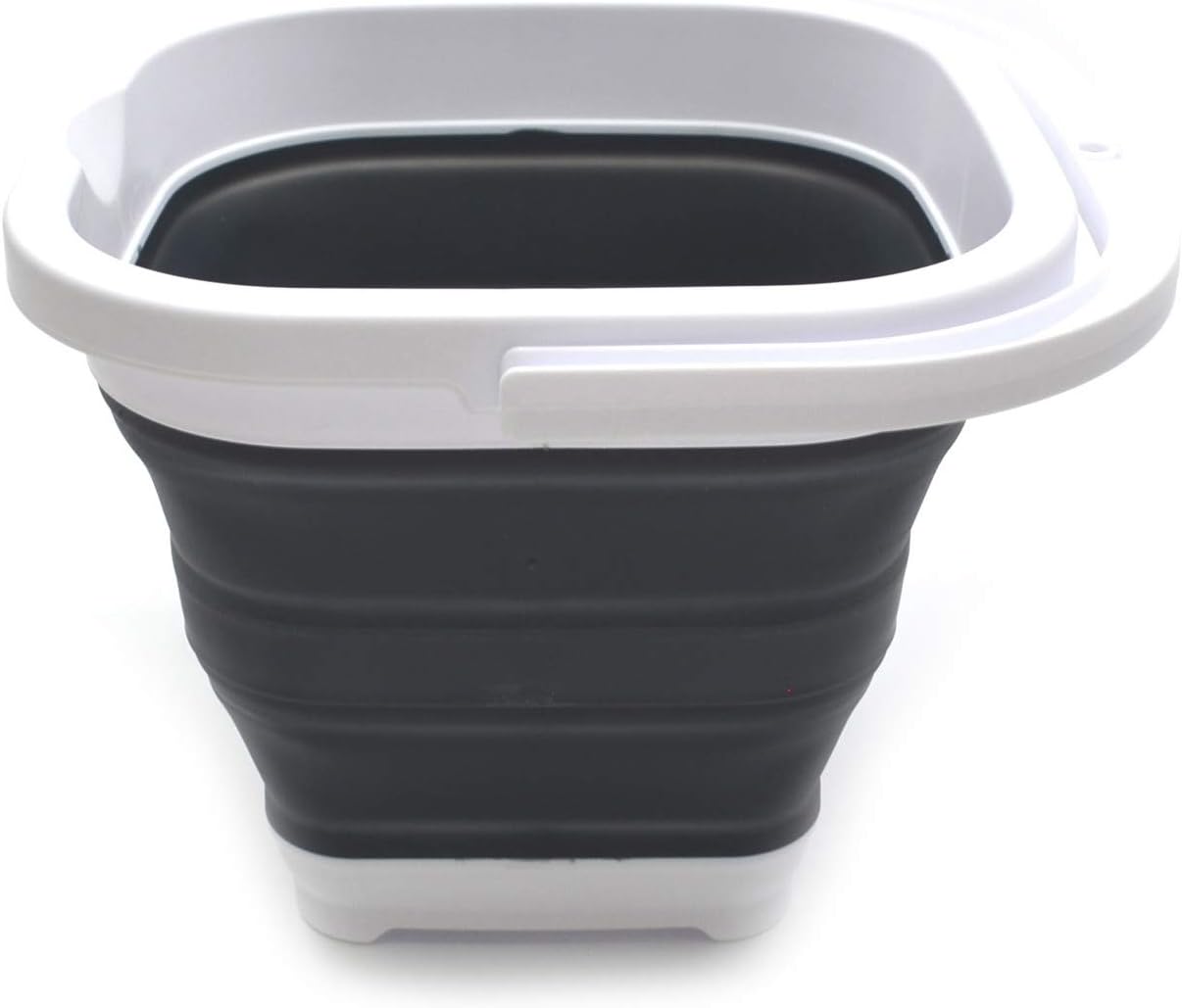 SAMMART 5L / 1.3 gallons Collapsible Rectangular Handy Bucket (5L Rectangular, Black)