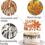 10 Pcs Happy Thanksgiving Cake Toppers Glitter Fall Maple Cupcake Topper Autumn Maple Leaf Cake Topper Orange Cupcake Toppers Design Cake Decoration for Harvest Festival Thanksgiving Party