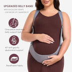 Belly Bands for Pregnant Women, Pregnancy Belly Band with Adjustable Support Brace Straps, Maternity Belt for Back, Abdomen and Waist (Gray,L)