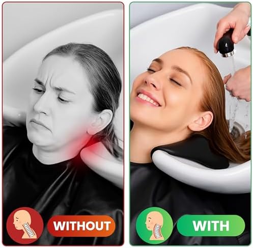 Premium 2 Piece Gel Cushion Set for head Portable Shampoo Bowl Neck Rest Sink Hair Washing Basin Waterproof Support Pillow for Tub Salon Lavacabezas European Chair