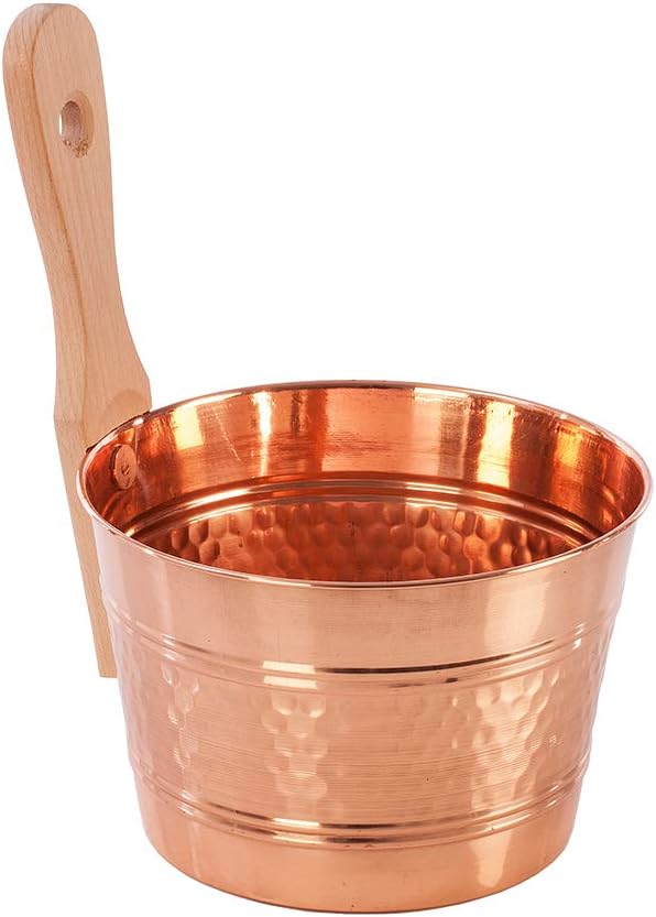 Infusion Bucket Made of Copper with Wooden Handle