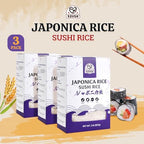 52USA Sushi Rice 2 Pound (Pack of 3), Premium Short Grain Rice 96 Ounce (2721g), Gluten-Free, Vegan, White Sticky Rice for Sushi and Japanese Food