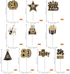 Rsstarxi 40 Pack 80th Birthday Cupcake Toppers Black Gold Hello 80 years Cupcake Picks 80th Birthday Decorations for Women Men Cheers to 80 Anniversary Fabulous 1946 Wedding Party Supplies