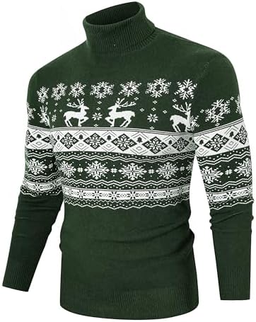 Amussiar Men's Turtleneck Sweater Slim Fit Cotton Knitted Pullover Sweater Casual Lightweight Long Sleeve Top