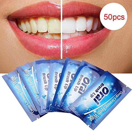Lingettes Anti Dent,Brush Ups Baby Teeth Wipes Oral Up, Teeth Wipes,Deep Cleaning Theet Wipes 50Pcs Wipes Clean Teeth Wipe Cloth Tooth Cleansing Tool for Oral Deep