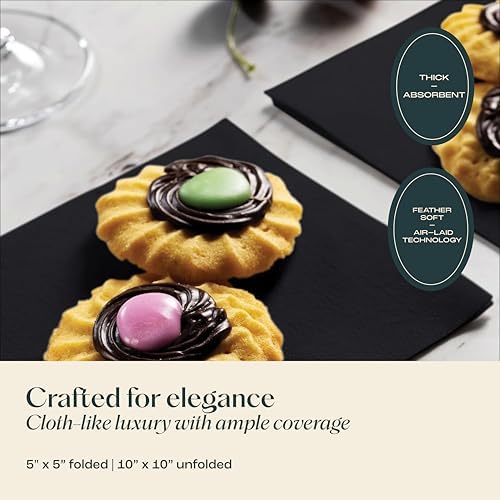 Disposable Linen-Feel Cocktail Napkins, 200-Pack 5" x 5" BURGUNDY Paper Beverage Napkins For Bar, Restaurant And Café, Dessert Napkins For Party, Wedding Or Event