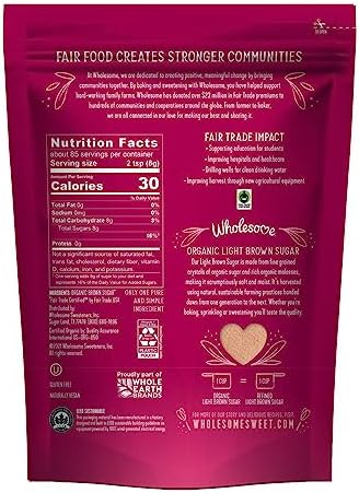 Wholesome Fair Trade Organic Light Brown Sugar, 24oz, 6-Pack