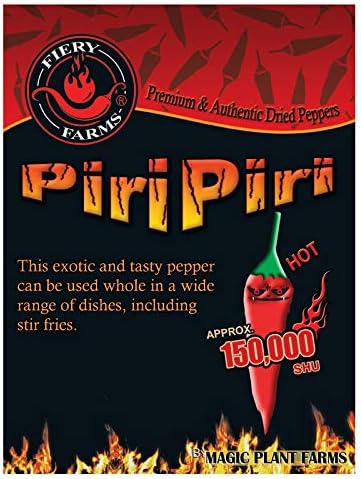 2 OZ Fiery Farms African Birds Eye Dry Chili Pepper Pods (Birdseye or Piri Piri) Non-GMO