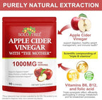 NIFEISHI Apple Cider Vinegar Gummies, (1000mg) Apple Cider Vinegar with Mother, (90Count) ACV Gummies w/Vitamin B6 & B12, Folic Acid, Vegan, Non-GMO, Gluten- & Gelatin-Free