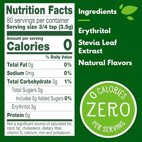 Truvia Original Calorie-Free Sweetener from the Stevia Leaf Spoonable (9.8 Ounce Stevia Jar)
