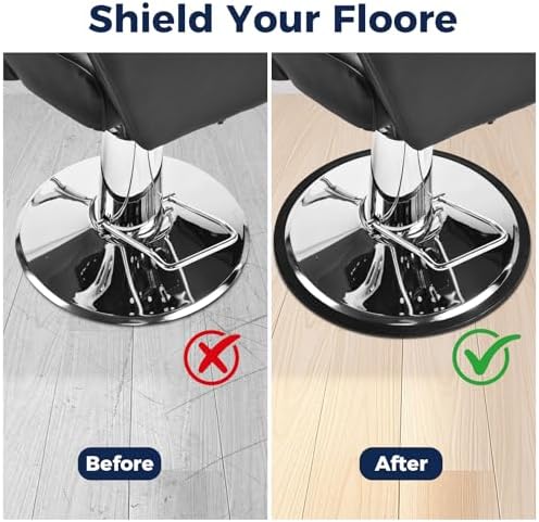 Salon Chair Rubber Base Ring, Floor Protector Ring, Non-Slip, Durable,Barber Chair Replacement Parts for Preventing Hair from Hiding, Salon Equipment, Base Rubber Gasket, 22.8 Inch/ 58cm, Black (1)