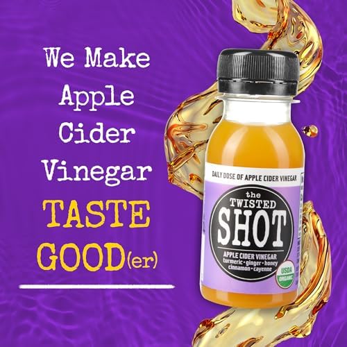 The Twisted Shot – Apple Cider Vinegar Shots with Ginger, Turmeric, Honey, Cinnamon & Cayenne | Drink for Digestion, Immunity & Gut Health | Ready to Drink | 6, 2 oz Bottles