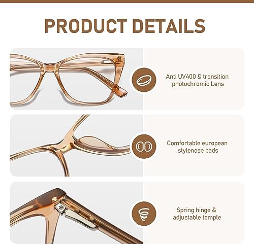 Oversized Reading Glasses Women Cat Eye Photochromic Computer Reader Stylish Ladies Designer Fashion Big Unbreakable Eyewear