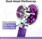 LotFancy Aneroid Sphygmomanometer with Stethoscope Kit, Professional BP Cuff Adult 10"-16", Adult Professional Manual Blood Pressure Cuff with Carrying Case for Home Use, Nurse, Doctor, Purple