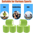 Hysiwen 6 Pack 2" x 5 Yards Self Adhesive Bandage Breathable Cohesive Wrap Self Adherent Vet Tape Self Stick Bandage Wrap for Sports, Athletic, Wrist, Ankle(Green)
