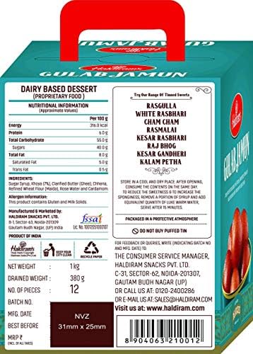 Haldiram's Gulab Jamun & Rasgulla Combo Pack 1 Kg Tin X 2 Pcs