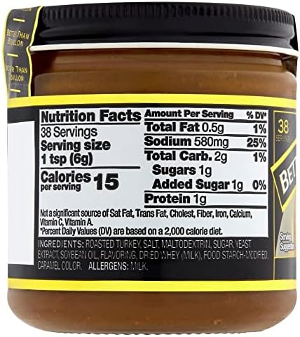 Better Than Bouillon Premium Turkey Base, Made with Roasted Turkey, 38 Servings Per Jar (8 Ounce (Pack of 1))