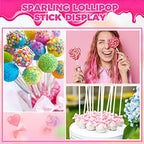 300Pcs Lollipop Sticks and Wrappers Kit, 100Pcs 6IN Cake Pop Stick, 100pcs Clear Candy Treat Bags Parcel, 100pcs Gold Twist Ties for Lollipops, Candies, Chocolates Cookies