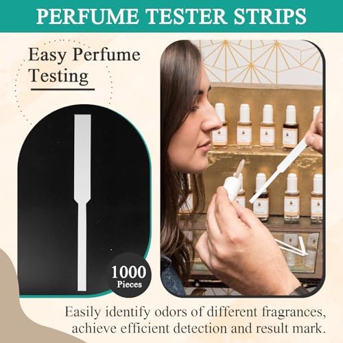 1000 Pcs Perfume Tester Strips - Perfume Blotter Essential Oils Paper Test Strips -Premium Fragrance Tester Strips for Scent Evaluation - Fragrance Strips for Aromatherapy & Spice Oils (White)