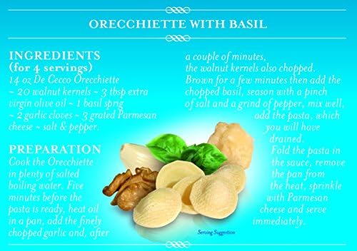 De Cecco Semolina Pasta, Orecchiette No.91, 5 Pound (Pack of 4)