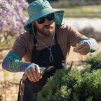 FARMER'S DEFENSE Gardening Arm Sleeves|UV Cooling Protective Sleeve Women & Men|Anti-Scratch Cover Sun UPF Outdoor Protection - Sea-Weed - L/XL