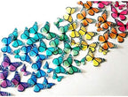 CHOCKACAKE Wafer Paper Butterflies - 24 Pcs Edible Cupcake Toppers for Wedding Birthday Party Cake Decorations - Rainbow Butterfly Sprinkles