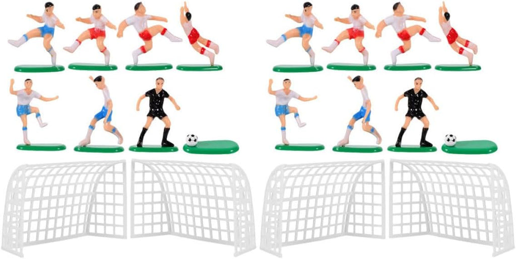 Garneck 2 Sets Soccer Cake Decorations Miniature Football Field Toppers for Birthday Parties and Sports Events Plastic Cake Decors with Goals and Players Fun Portable Football Party