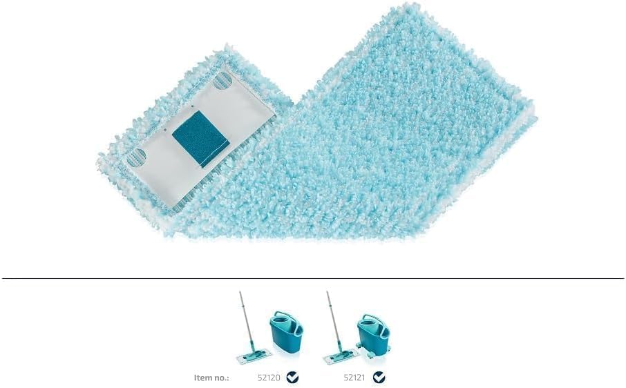 Leifheit Clean Twist M Ergo Super Soft Floor Washing Cover – Microfibre Replacement Mop Cover for Parquet and Laminate Floors – Low Water Absorption, Easy Velcro Attachment, Machine Washable 33 cm