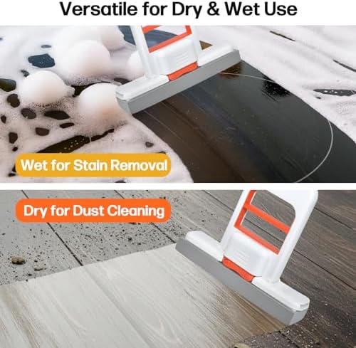 Mini Foldable Desktop Mop – Portable Versatile Wet & Dry Cleaning Sponge Mop for Home & Car – Ideal for Kitchen, Bathroom, Glass, Dining Table & More (Squeeze Handle+2 Sponge Head )