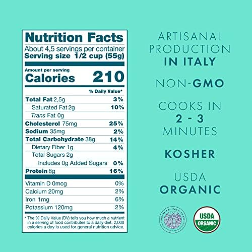 Cipriani Food Tagliolini Egg Pasta Noodles - USDA Organic Italian Pasta, Extra Thin Egg Noodle from Italy, Non-GMO & Kosher - 250 Gram (Pack of 2)